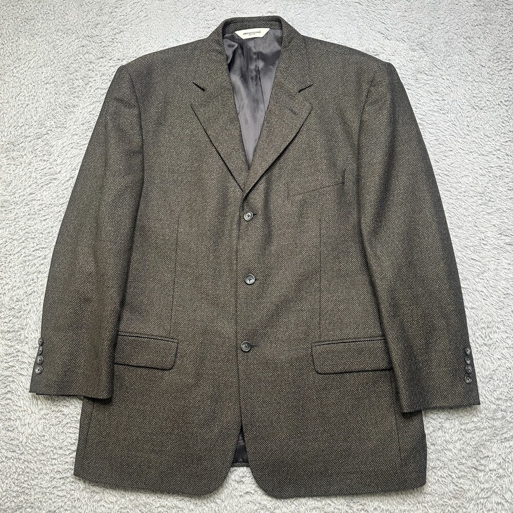 Pronto Uomo Blazer 44R Dark Gray Worsted Wool Made In Italy Suit Coat